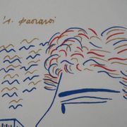 Alekos Fassianos: Olympic Games, winning athlete, signed lithograph.