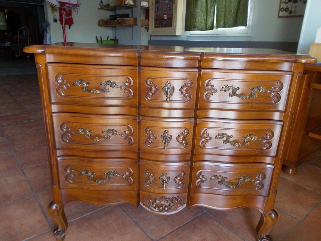 Commode 3 tiroirs merisier
