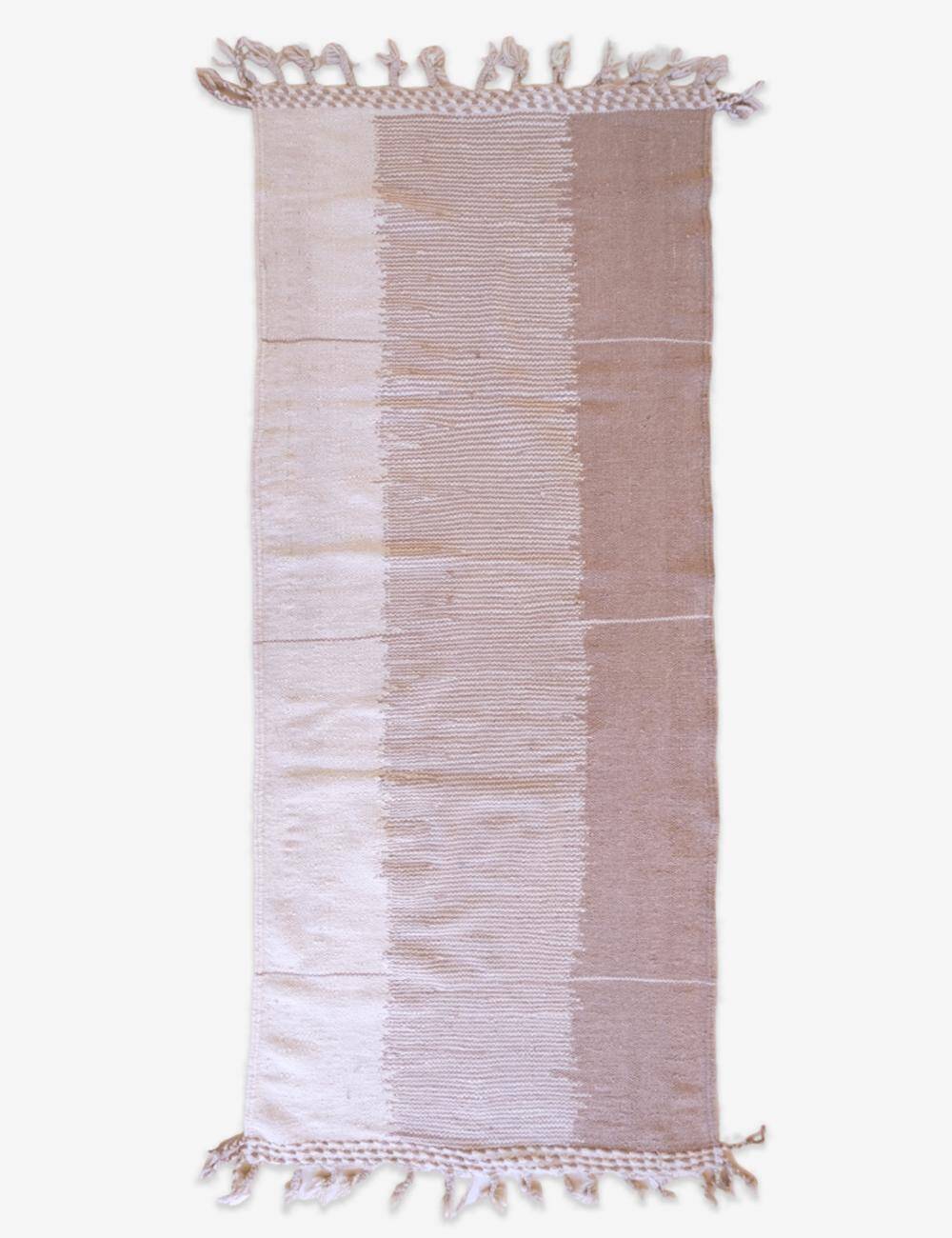 Beige Kilim Rug - 255 x 105 cm