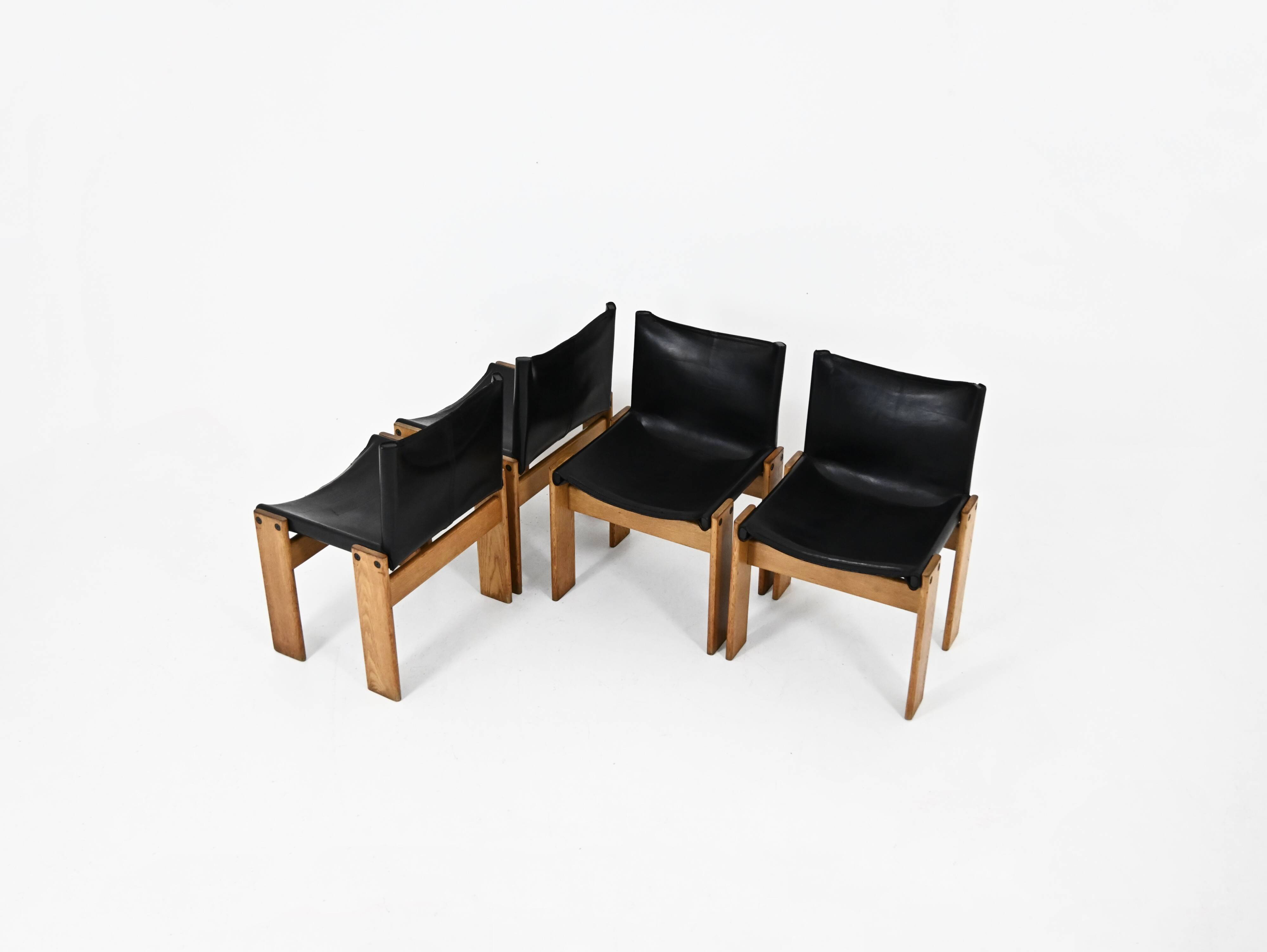 Monk dining chairs by Afra & Tobia Scarpa for Molteni, 1970s