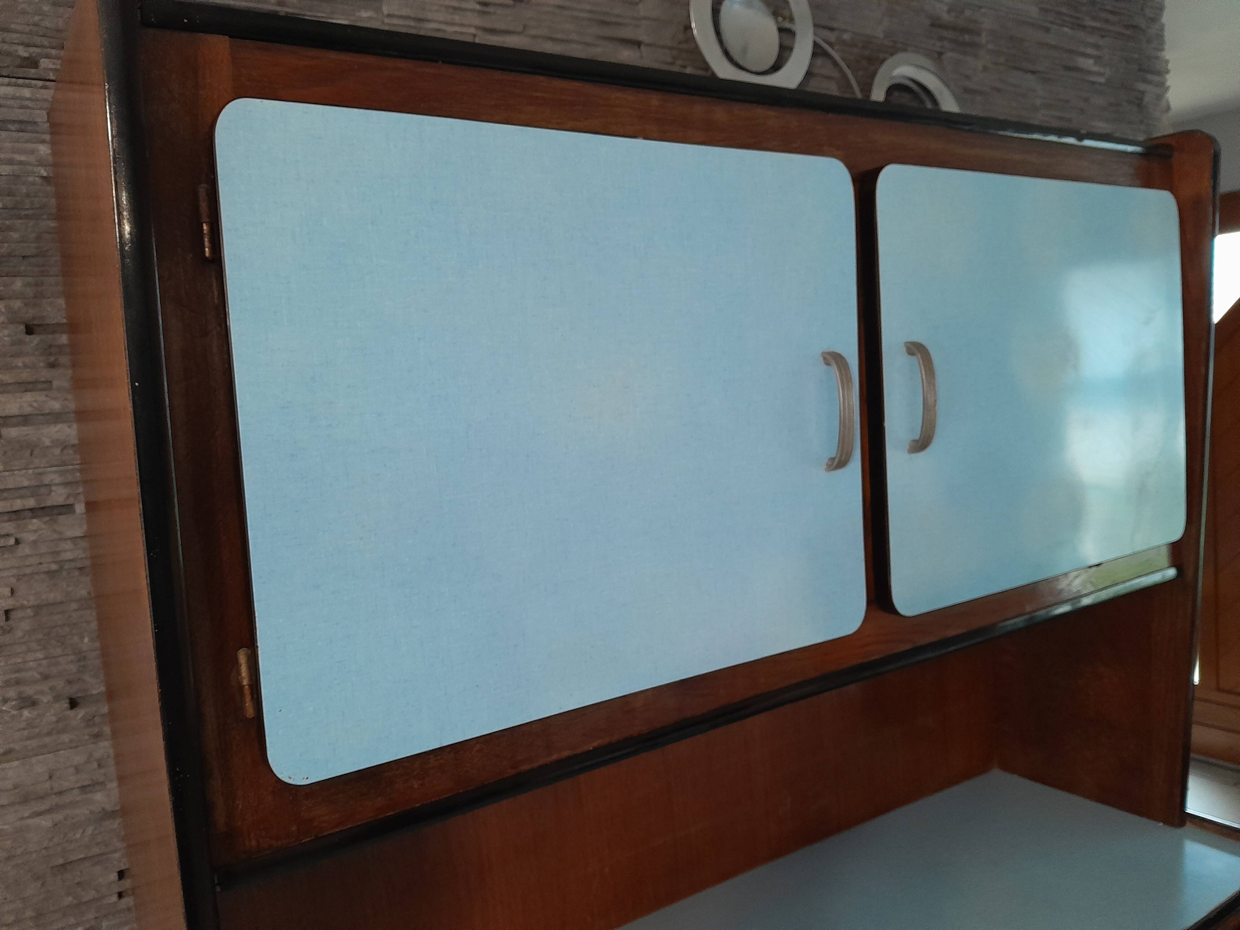 Kitchen sideboard in formica and vintage blue wood
