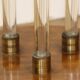 Art Deco side table in wood, brass and glass