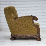 1960s, Danish armchair, furniture wool, solid oak wood.