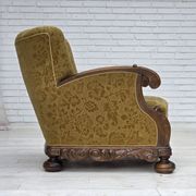 Fauteuil danois en laine et chêne massif, années 1960