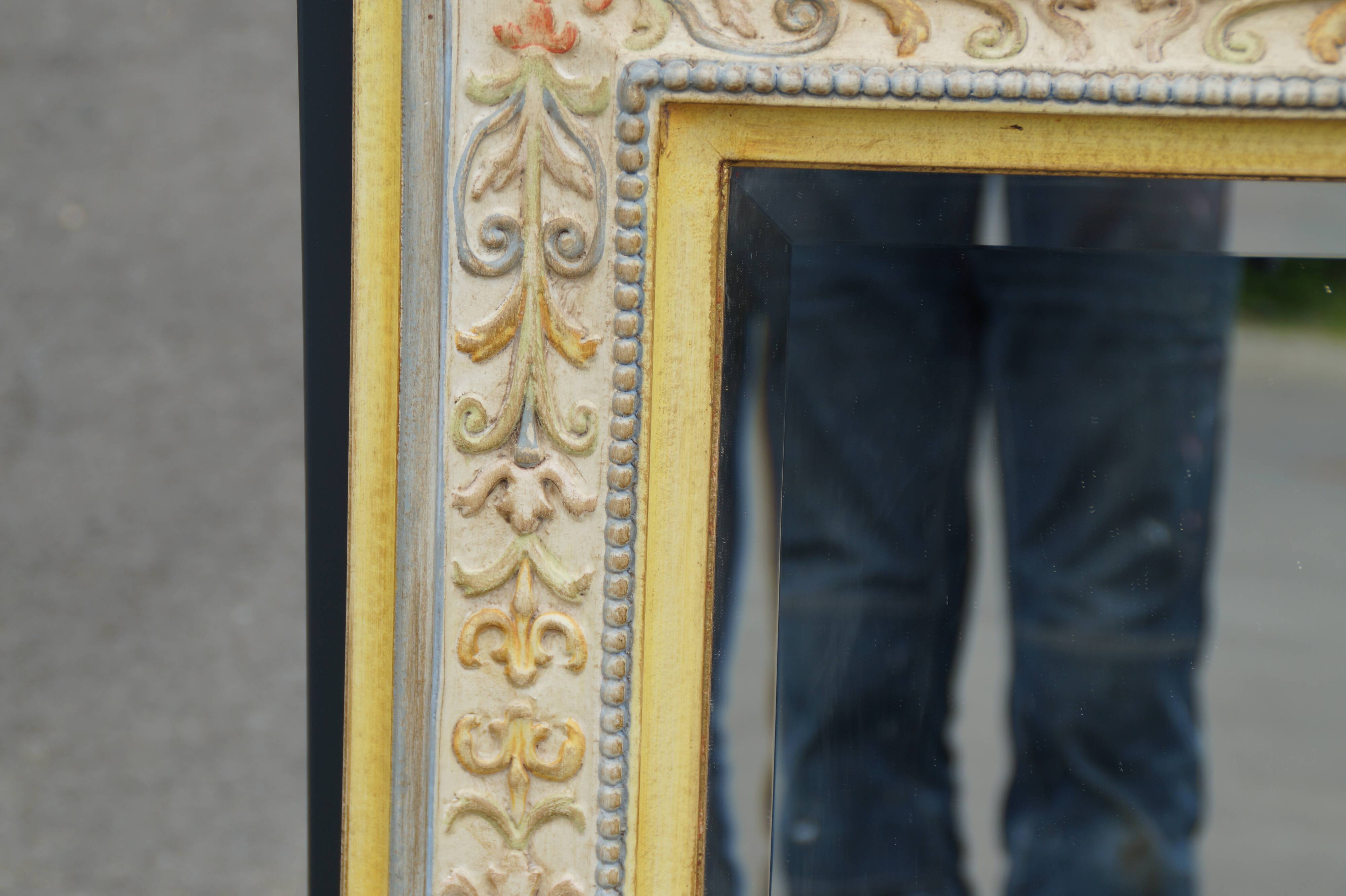 Pastel floral decoration mirror 100x80cm