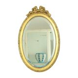French Oval Facet Cut Mirror with Bow Classic 51cm