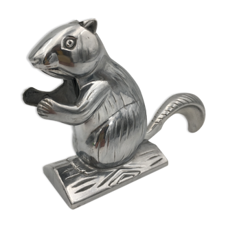Casse-noix, casse-noisettes vintage forme écureuil, aluminium - XXème siècle