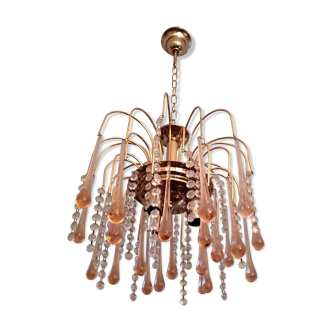 Lustre métal et pampilles vintage