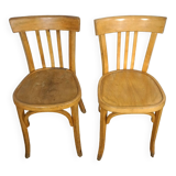 Pair of Baumann type bistro chairs stamped PTT