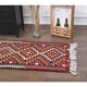 1970s Vintage Turkish Hand-Knotted Wool Cotton Red Runner Rug 89x294