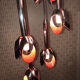 Suspension cascade de tulipe Raak vintage orange et chrome