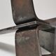Paire de chenets modernistes acier design années 70/80