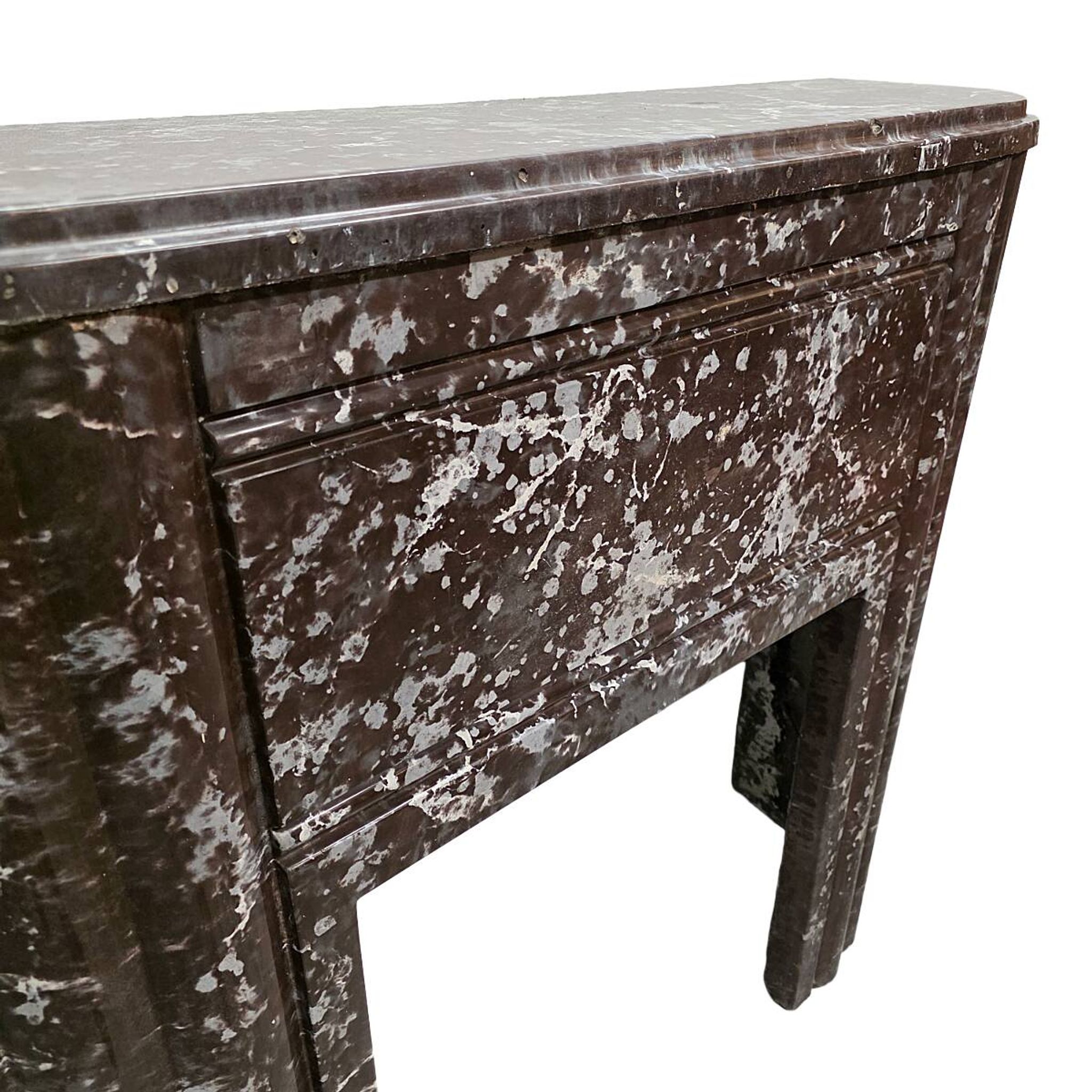 French Art Deco Faux Marble Mantelpiece, from the 1920/30s