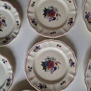 Set of 12 Sarreguemines Plates, Agreste Models