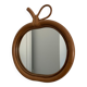 Vintage mirror 1960 rattan apple wicker bamboo - 32 x 35 cm