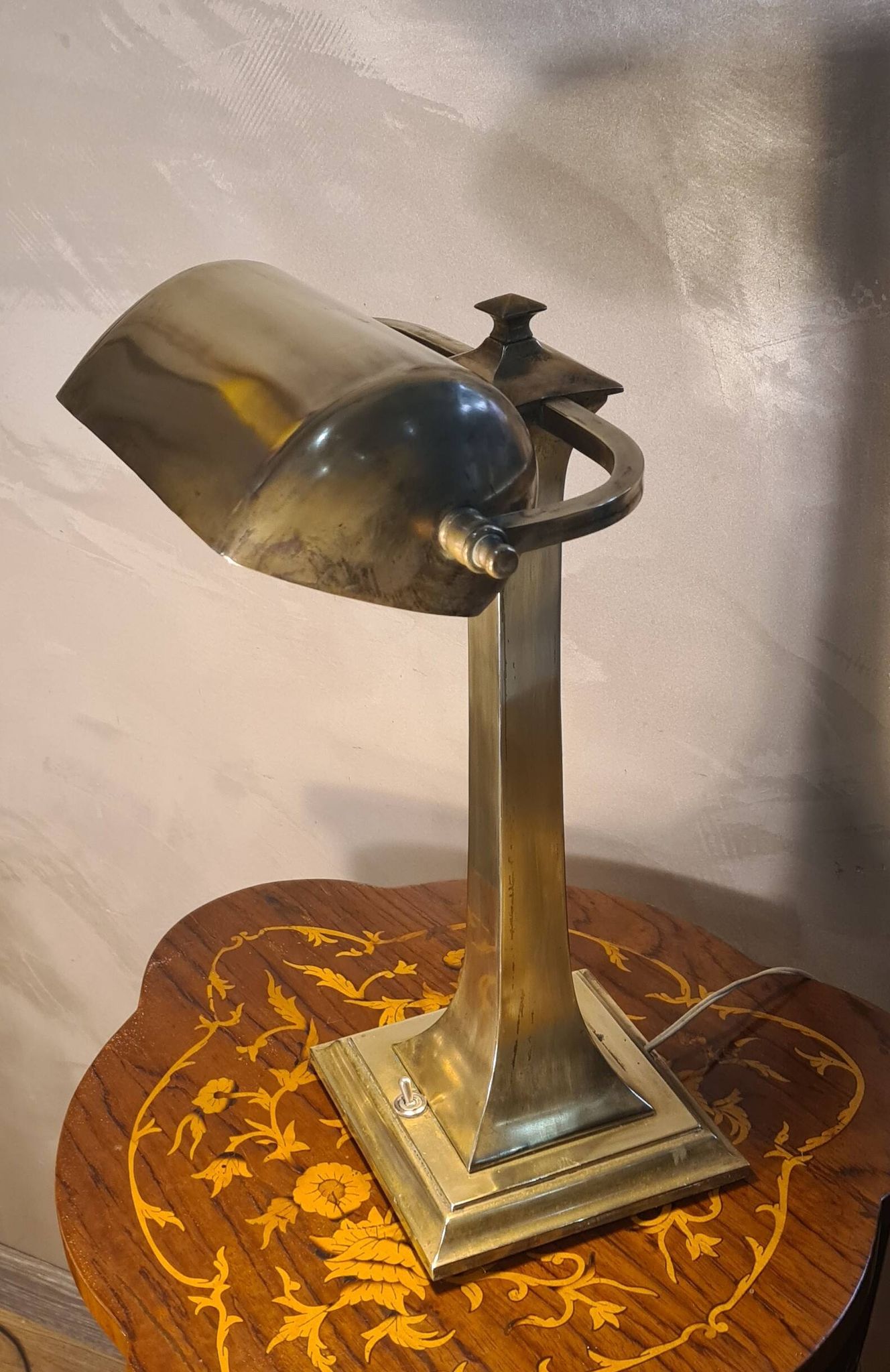 Art Deco brass desk lamp from the 1930s to 1950s, electric OK, h43x30