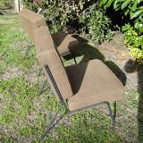 Pair of armchair heaters in brown fabric