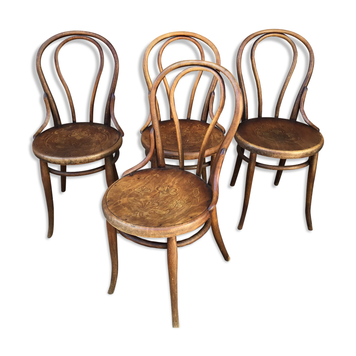 4 viennese bistro chairs tuna and curved wood