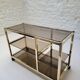70s glass and gold metal TV stand coffee table