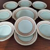 Platter and 11 dessert plates in Chapus Frères Limoges porcelain