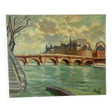 Landscape of a Parisian bridge