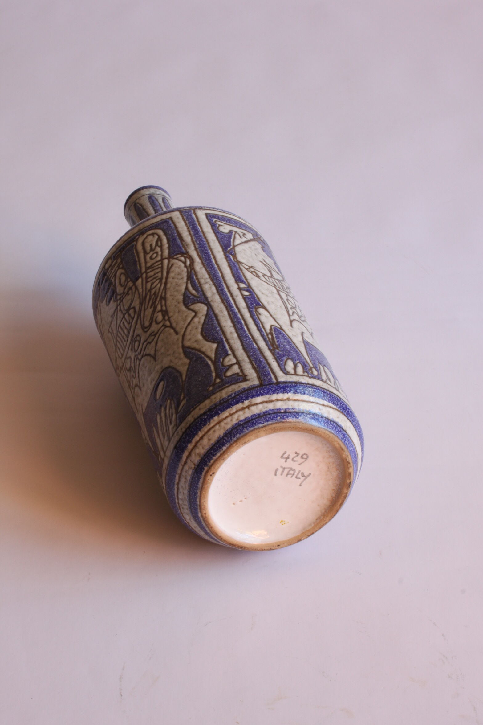 Abstract Sgraffito Bottle by Fratelli Fanciullacci, Italy, 1950s