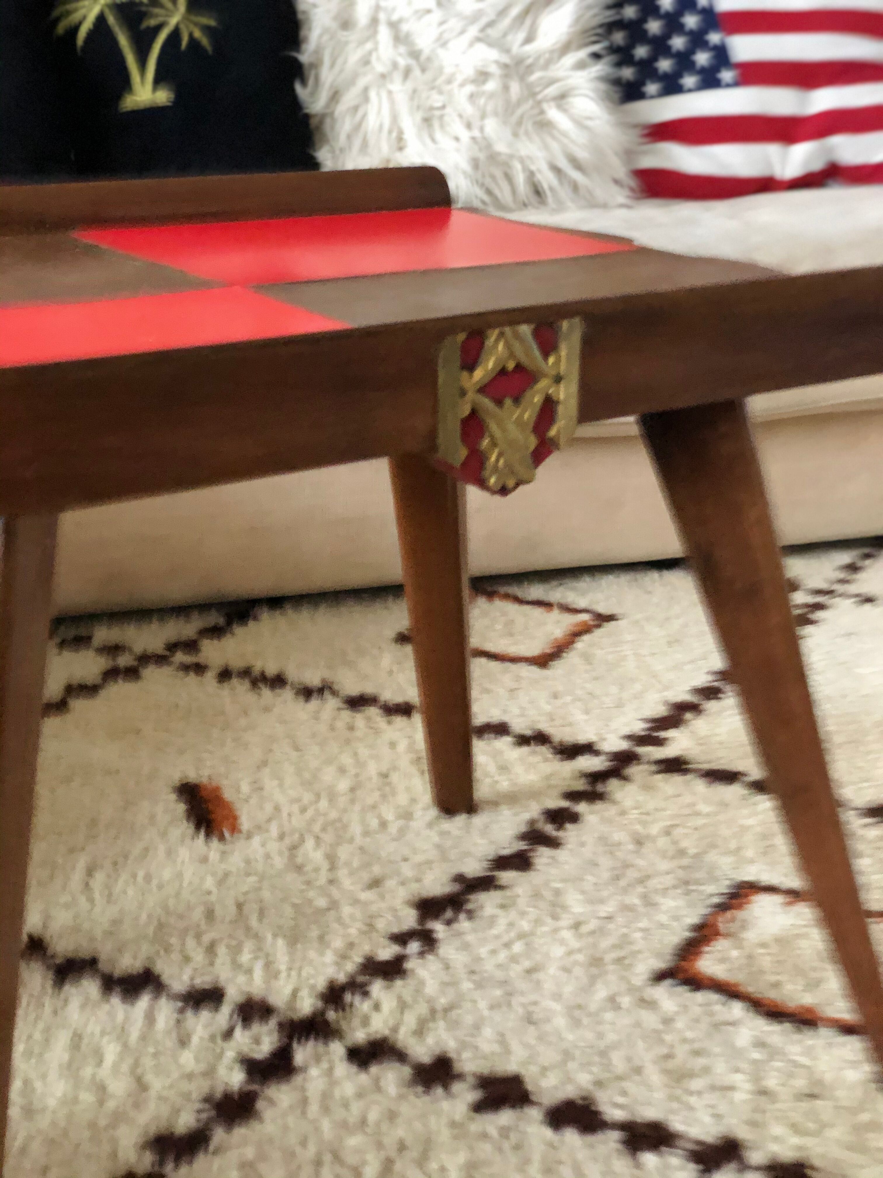 60s checkerboard coffee table