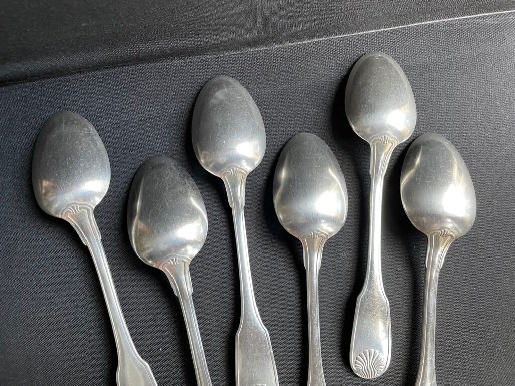 6 tablespoons in silver metal christofle model vendôme/arcantia before 1983
