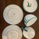 Set of 2 espresso coffee cups and their cups Green Deer Pattern Gmundner Keramik
