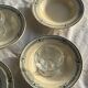 Set of 4 vintage deep plates in faience with blue decoration by Boulenger & Cie D2.