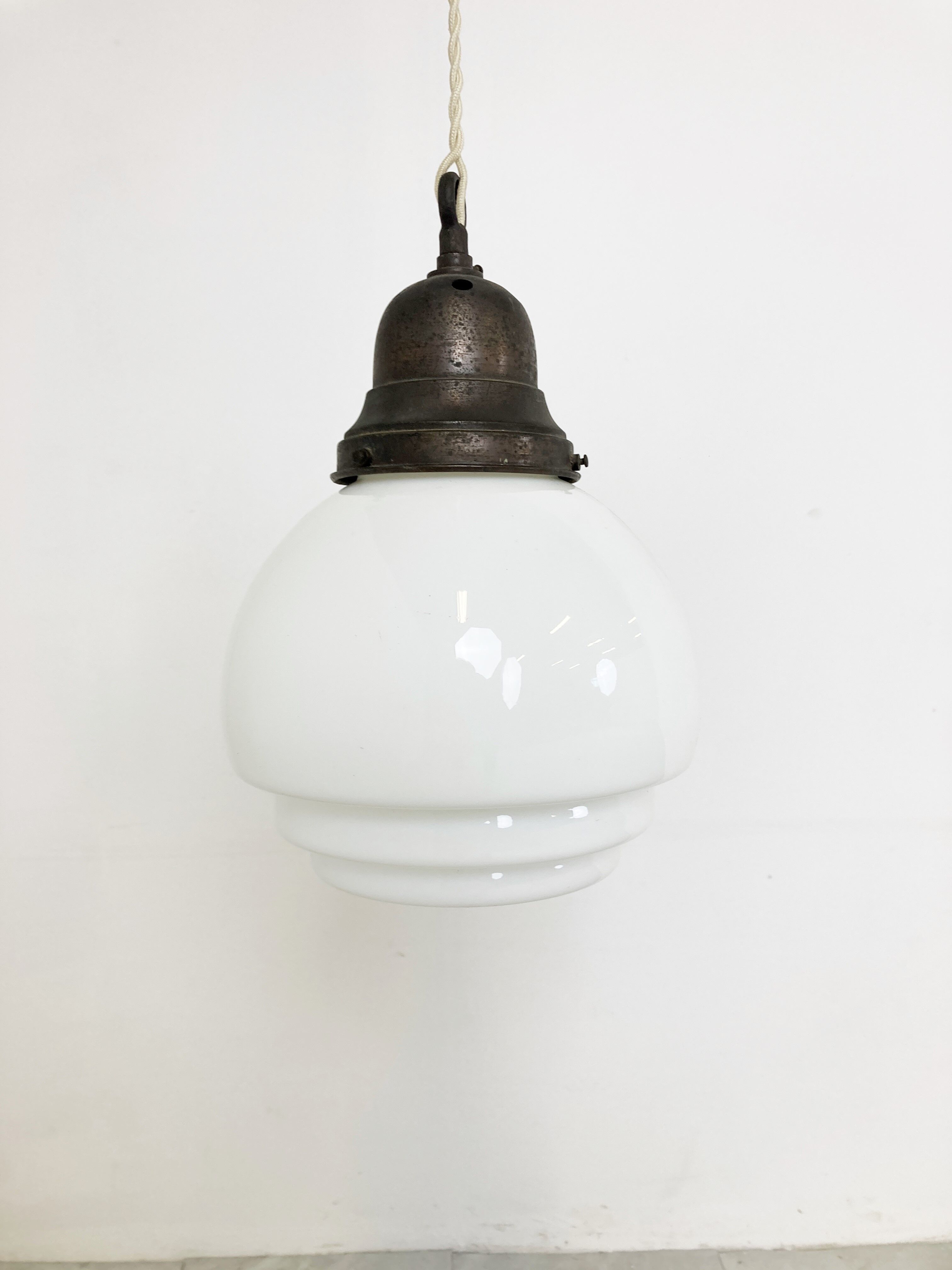 Opaline pendant light 1930s