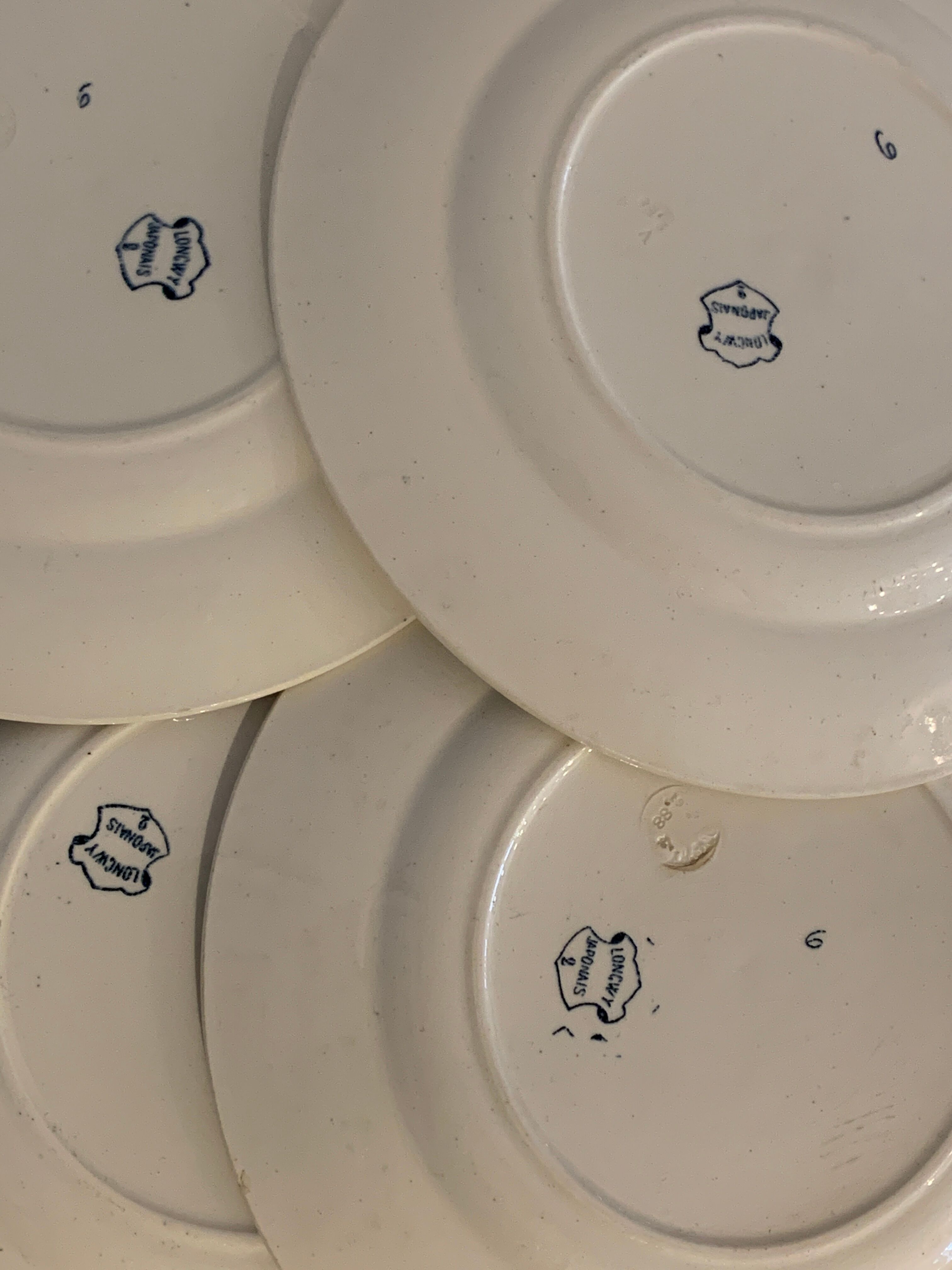 4 Japanese Longwy flat plates