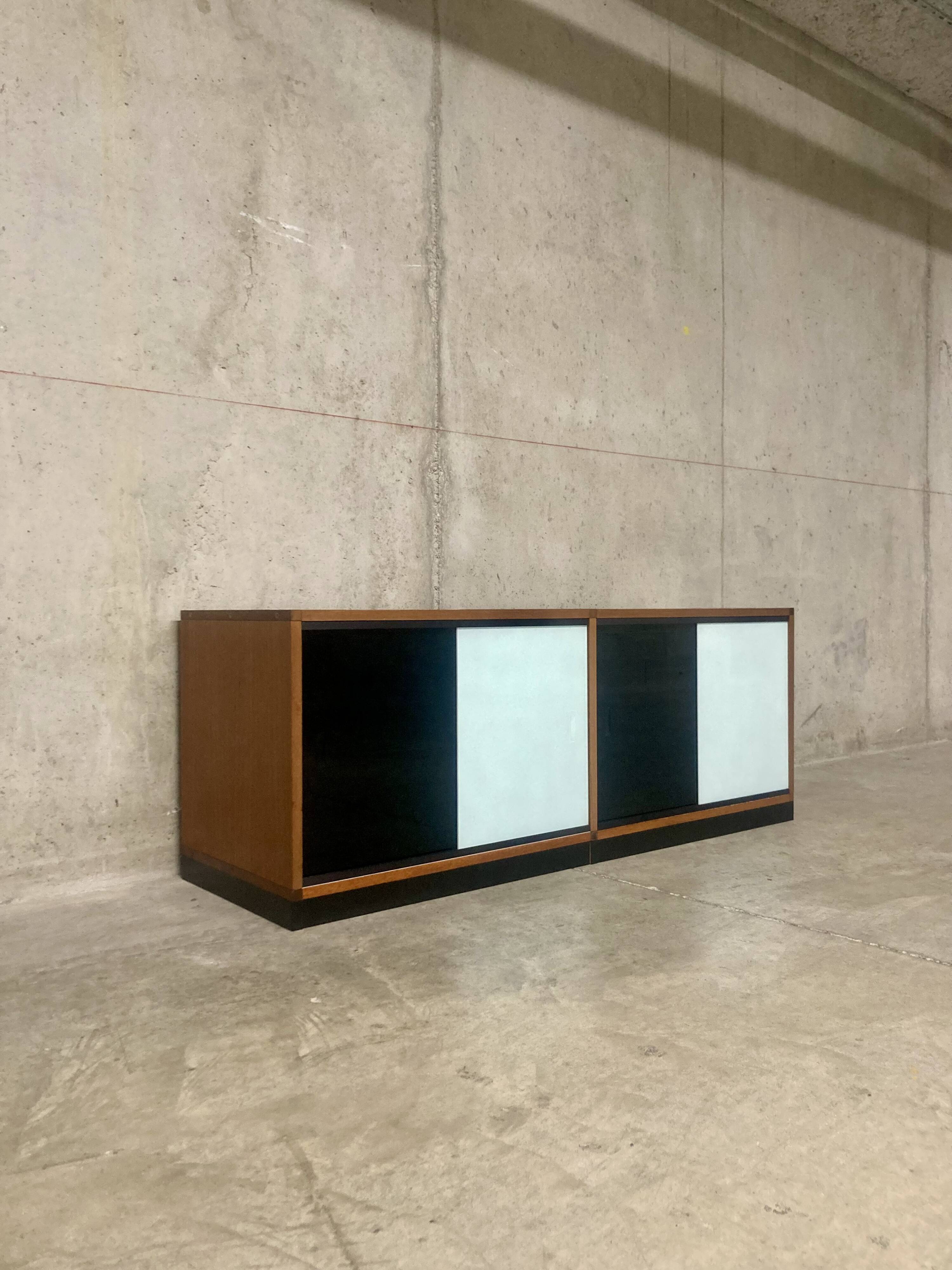 Rare vintage two-tone ARP Guariche Minvielle sideboard display case from the 60s
