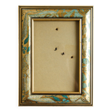 Gold & blue photo frame, wall or standing circa 1980