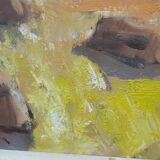 Gunnar Ekdahl, Paysage moderne suédois, Huile sur panneau, années 1960, Encadré