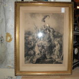 Engraving XIX th of Thomas Landser signed