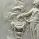Small limestone bas-relief of petrifying fountains, antique scene, vintage