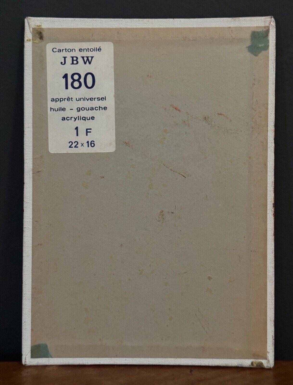 Oil on cardboard by J.-P. Ducos still life 1960 bouquet of flowers