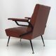 Mid-Century Modern Italian Faux Leather Small Armchair, 1960s