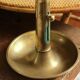 Brass pusher round cut candle holder