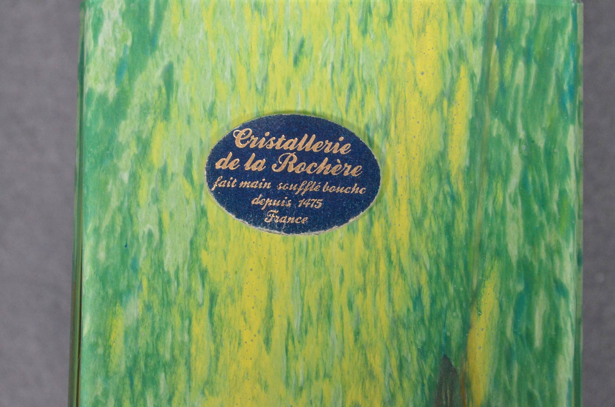 Vase La Rochère en verre soufflé polychrome, années 1970