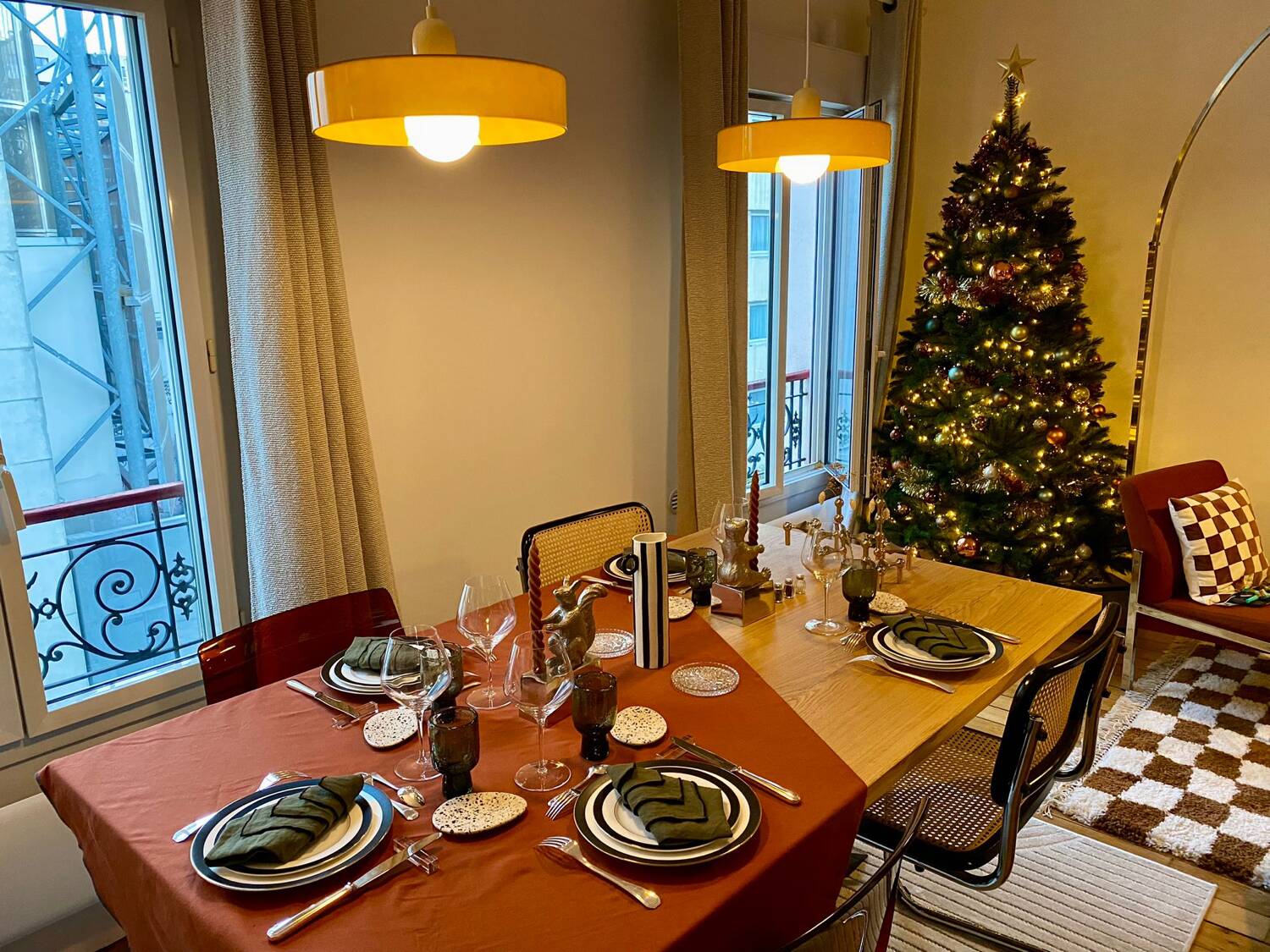 Magnificent oak table (solid/solid) 180x100 custom-made mikado legs