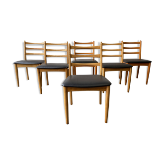 6 chaises de salle à manger par Schreiber Furniture, années 1970