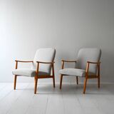 Pair of Scandinavian Mid-Century Oak Armchairs