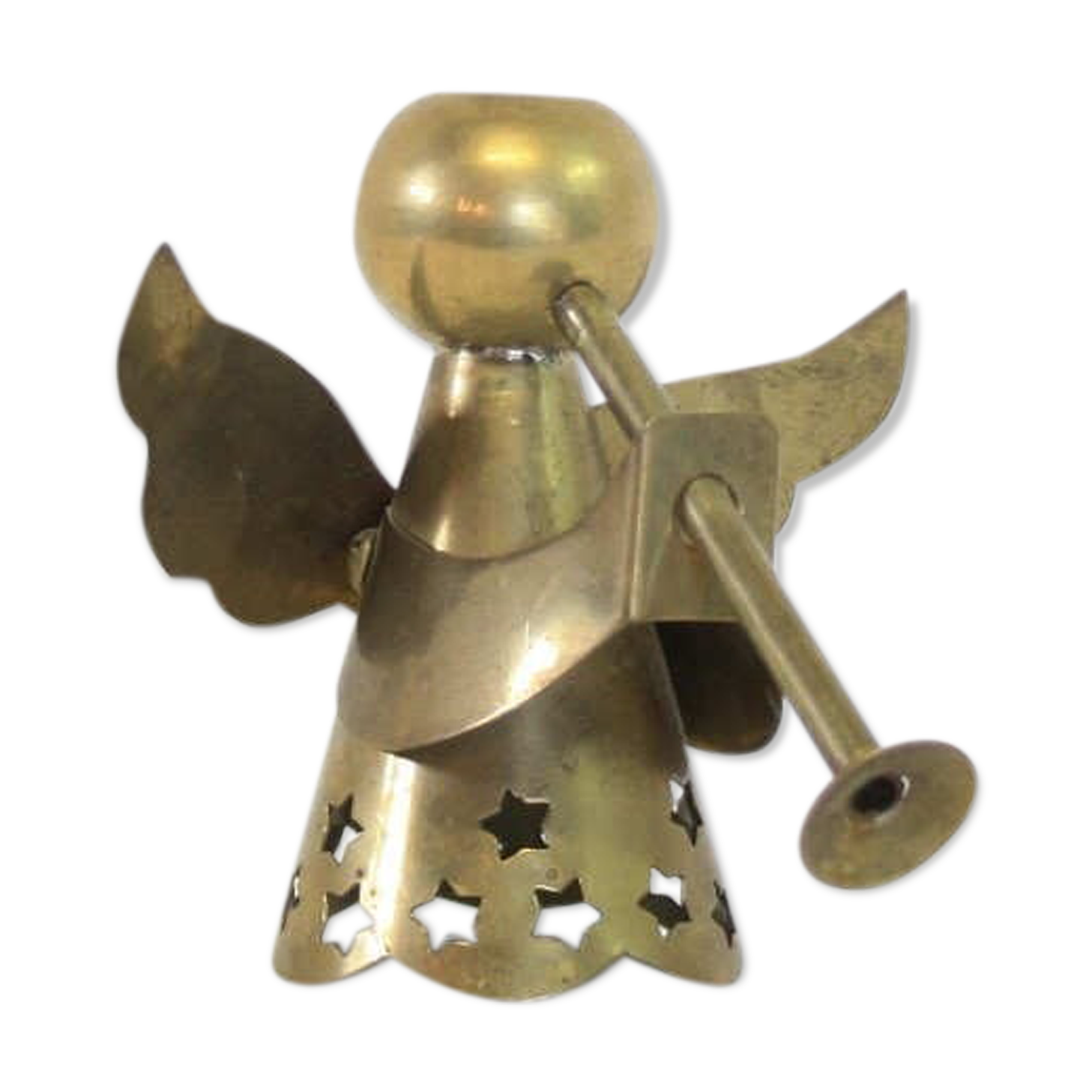Brass angel candle holder