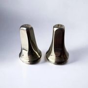 Retro-futurist faceted salt & pepper shakers, Italy, 1970s