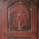 Bavarian wardrobe painted in solid pine, Folk Art, 19th century