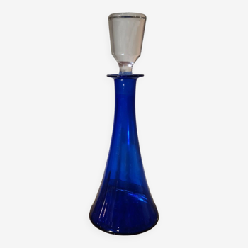 Cobalt blue glass carafe