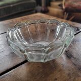Pair of molded glass salad bowls – floral shape – 1950s