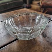 Pair of molded glass salad bowls – floral shape – 1950s